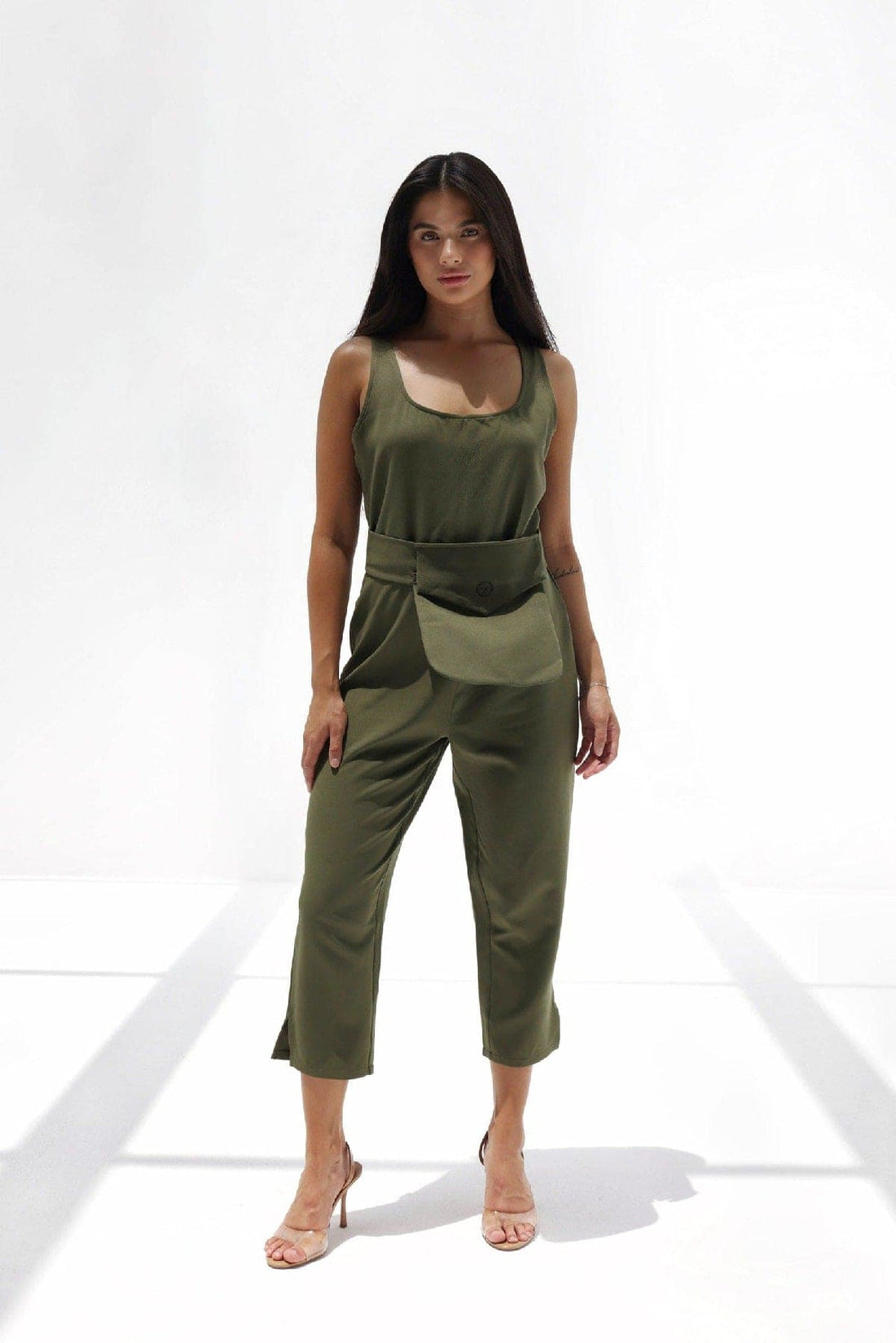 Sleeveless Dita Playsuit with Detachable Belt