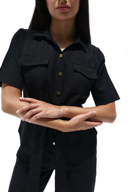 Button Down, Flared Pants Unique Andrea Boilersuit