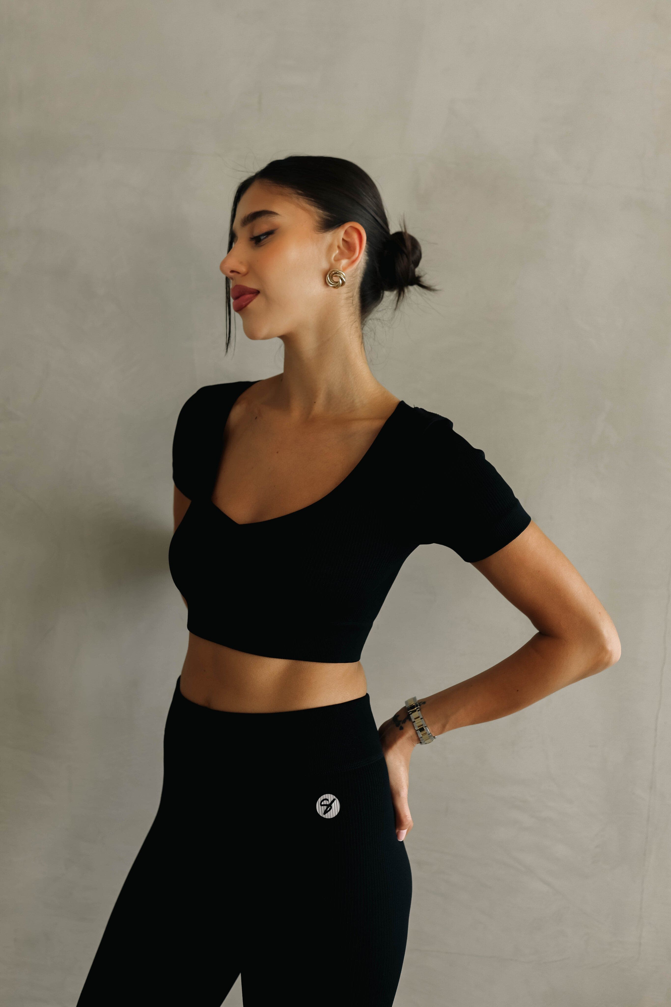 Lia Cropped Short  Sleeve Shirt