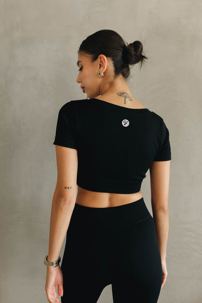 Lia Cropped Short  Sleeve Shirt